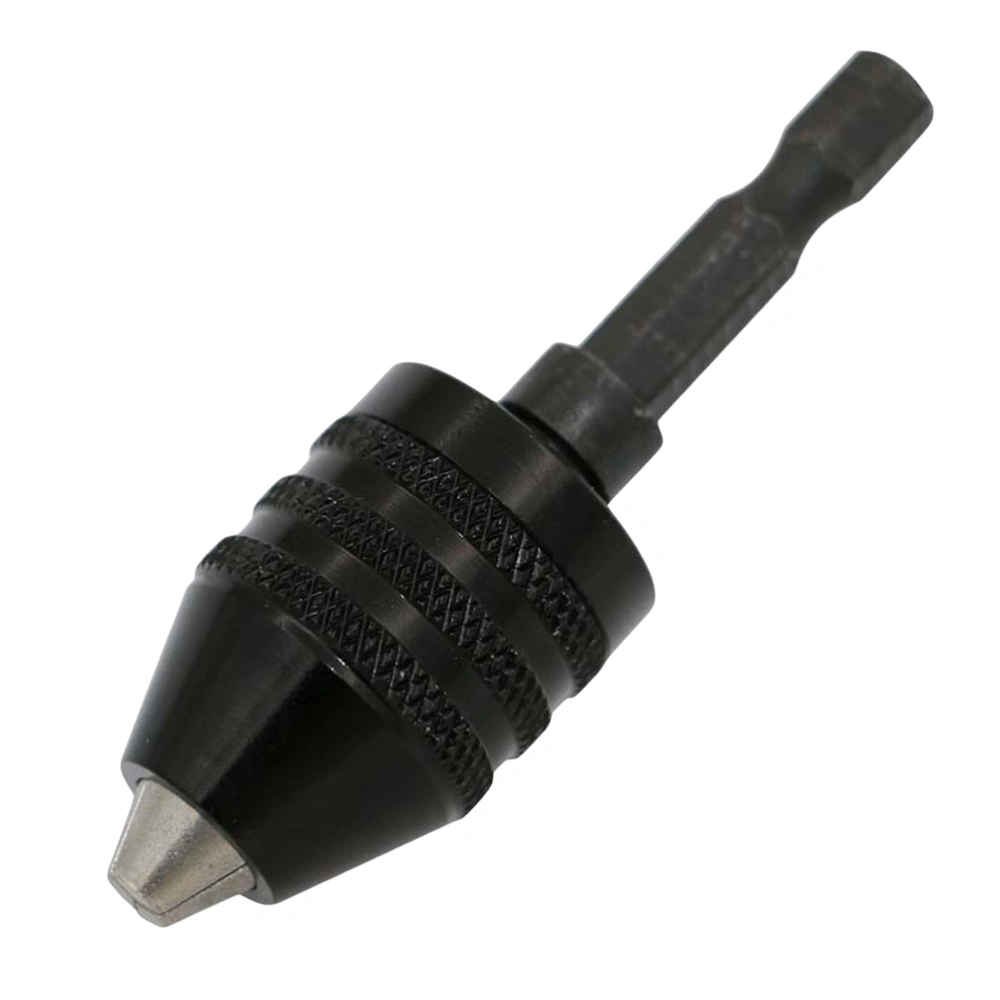 Keyless Mini Drill Chuck Drilling Adapter Converter Self-lock Adaptor to Hold 0.3-8mm Drill Bits Converter Tool Power Hand Drill Bit (Black)