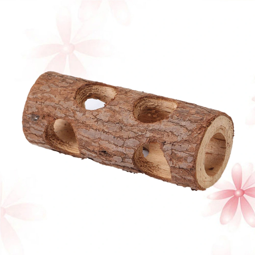 15cm Solid Wood Tunnel Tube Toy for Hamsters Mouses Forest Hollow Tree Trunk Teeth Grinding For Rabbits Cats Dogs