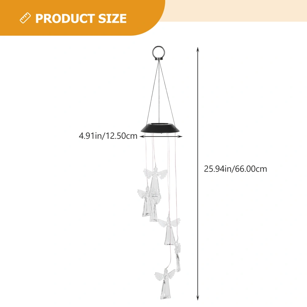 Outdoor Angel Wind Chime Lamp Solar Powered Angel Wind Chime Decorative Luminous Wind Chime