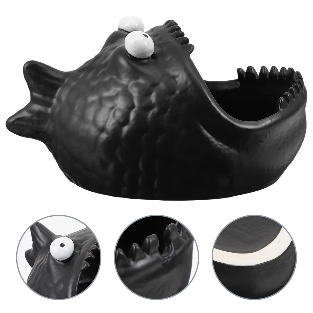 1pc Lovely Ceramic Piranha Shape Ashtray Household Cigarette Ashtray Ornament