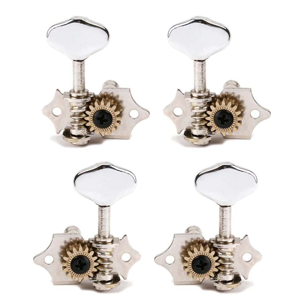 Tuning Pegs Machine Heads 2R2L For Ukulele 4 String Guitar Bass (Chrome)