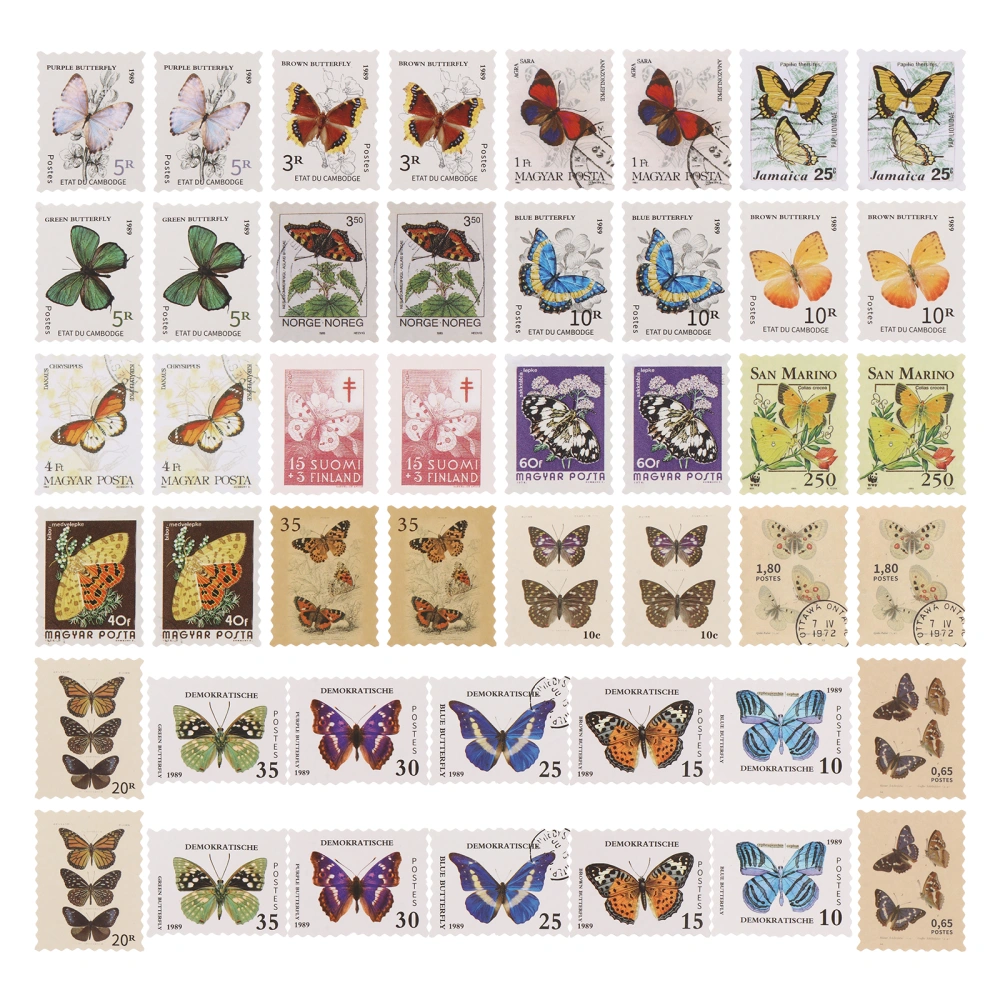 92Pcs Stamp Stickers Scrapbooking Stickers DIY Decorative Stickers Decorations