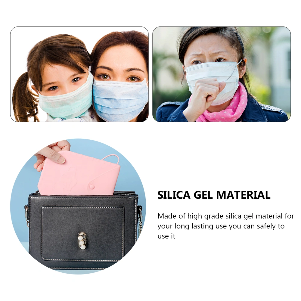 3Pcs Portable Mask Storage Case Creative Silica Gel Mask Holder (Random Color)