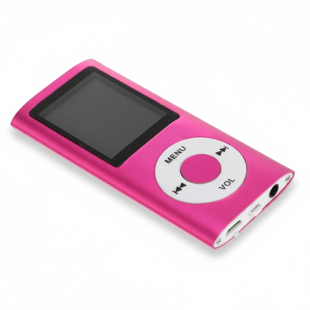 MP3/MP4 Player Compact Digital Music Video Player Photo Viewer Video and Voice Recorder with Mini USB Port 1.8 Inch Screen (Pink)