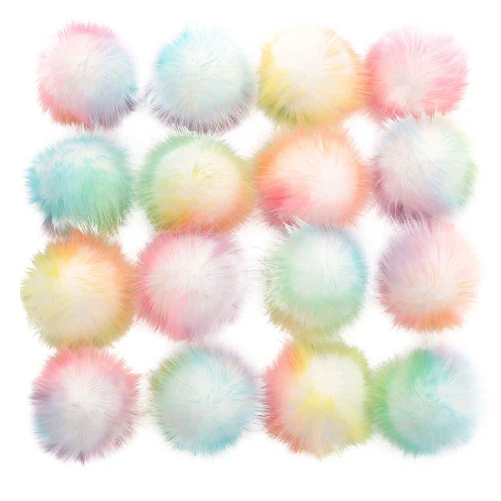 16pcs Simulation Plush Ball Eco-friendly Plush Ball Artificial Plush Ball for DIY Hat Clothes (16pcsd Ball Combinations 21- Bottom Diameter 8cm Hidden Button Style One Bag)