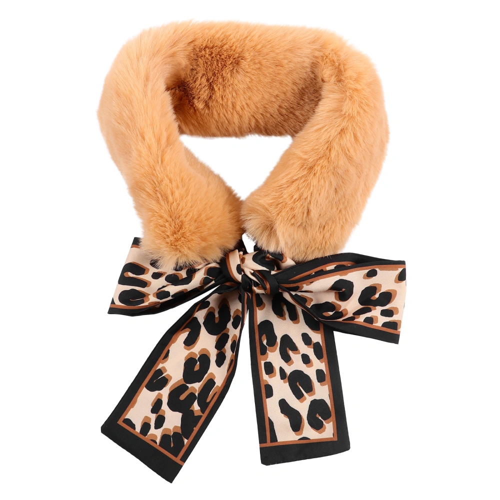 1pc Imitation Rabbit Hair Scarf Warm Plush Neck Collar for Autumn and Winter