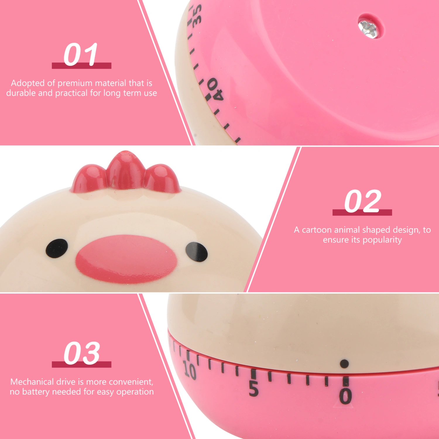 1Pc Mechanical Timer Kitchen Timer Lovely Time Reminder Time Management Tool