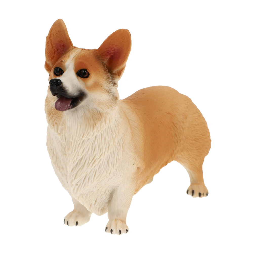 1pc Simulation Dog Figurine Corgi Pet Ornament Static Solid Animal Model Desktop Decoration (Standing Corgi)