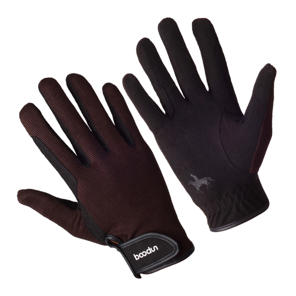 1 Pair of Horse Riding Gloves Professional Unisex Sports Gloves Equestrian Training Gloves - Size M (Coffee)