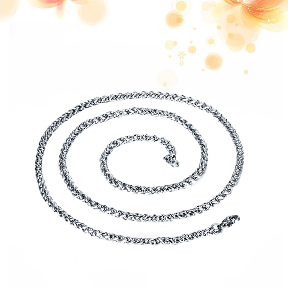 3MM Men's Titanium Steel Necklace Delicate Silver Chain Necklace Decoration 55cm