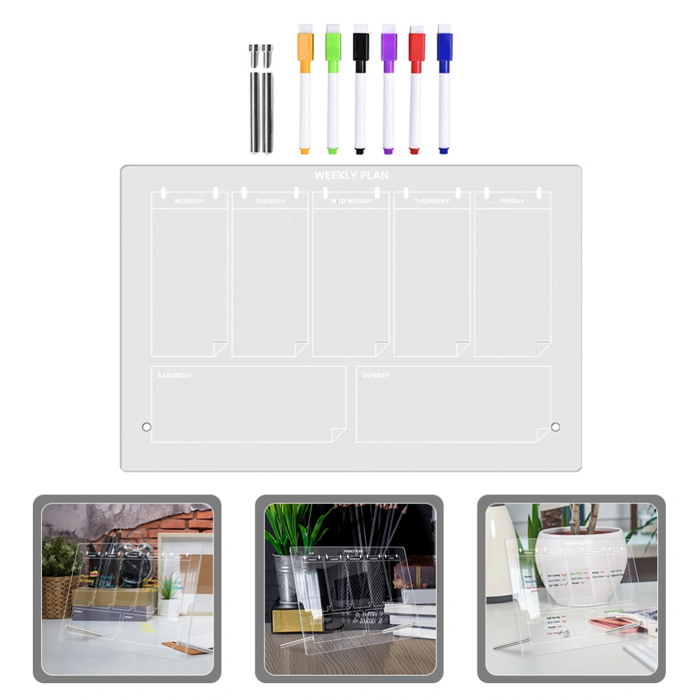  1 Set Transparent Acrylic Memo Board Message Board Multi-functional Memo Board