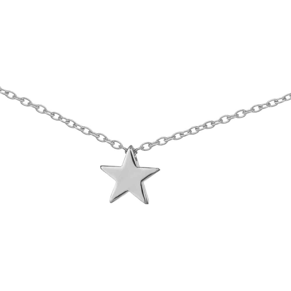 Delicate Star Necklace Creative Necklace Simple Clavicle Chain Fashion Neck Chain for Woman Girl (Silver)