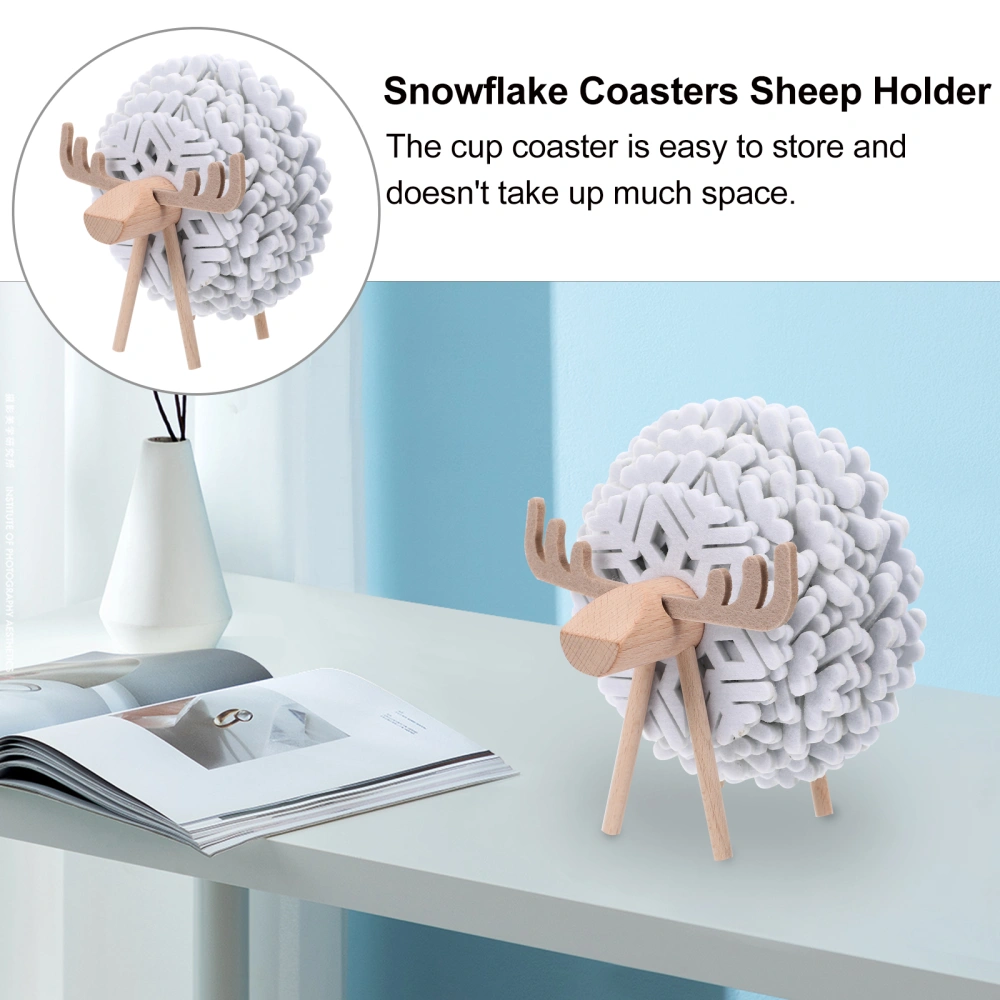 1 Set Snowflake Coasters Decor Heat Insulation Cup Mats Tabletop Sheep Ornament