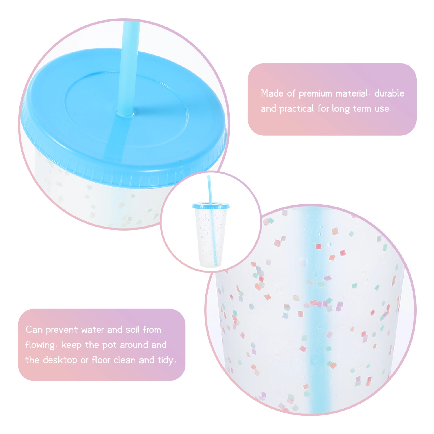 1 Pc Straw Cups Sippy Cups Water Drinking Cups Heat Discoloration Cups