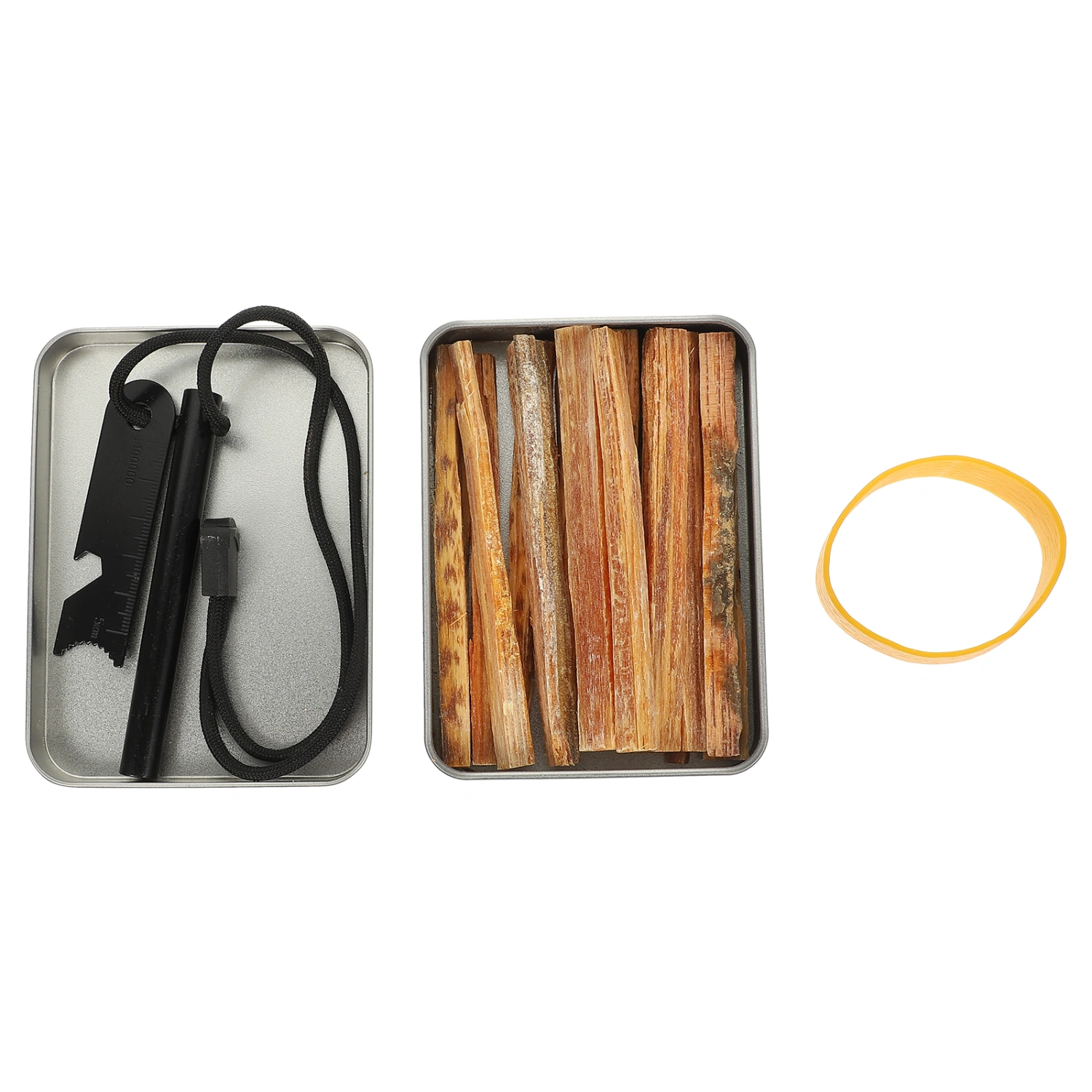 1 Set of Outdoor Fire Starter Professional Flintstone Scraper with Wooden Rods