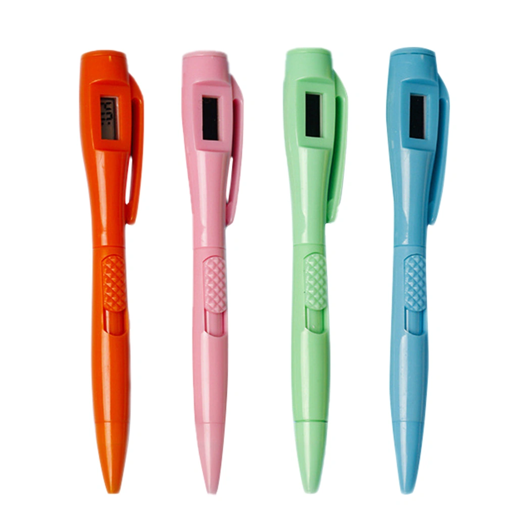 4Pcs Clock Ball-pointed Pen Student Test Pen Office Meeting Pen Gels Pen for School Office