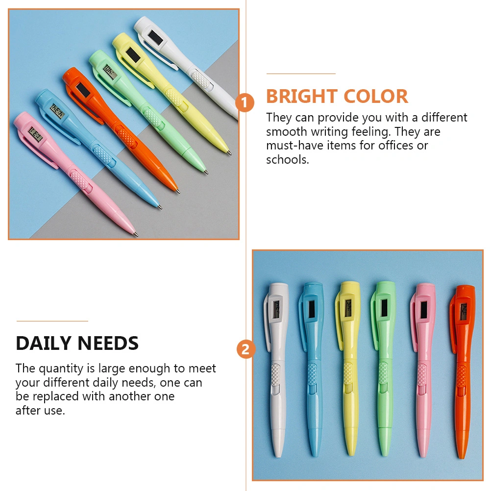 4Pcs Clock Ball-pointed Pen Student Test Pen Office Meeting Pen Gels Pen for School Office