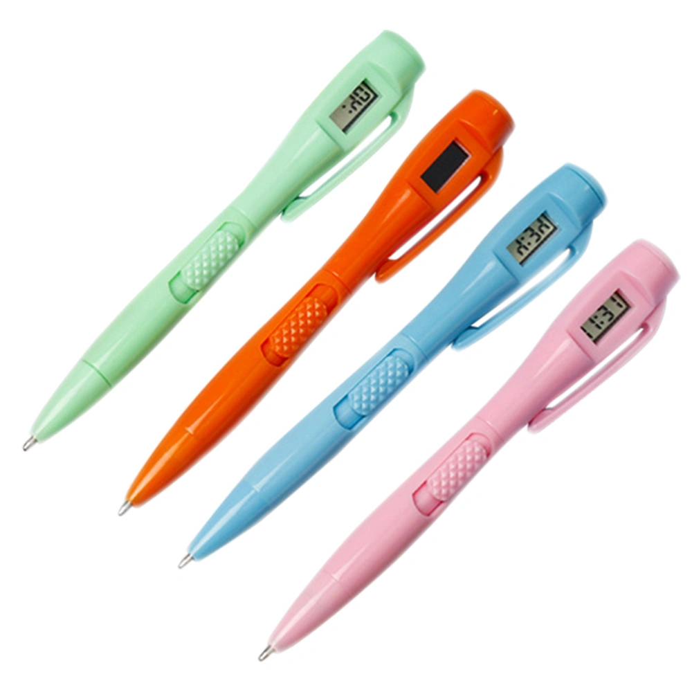 4Pcs Clock Ball-pointed Pen Student Test Pen Office Meeting Pen Gels Pen for School Office