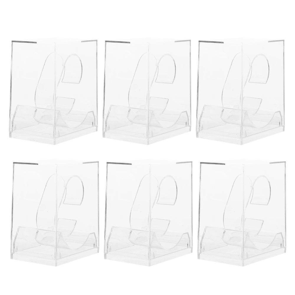 6Pcs Watch Display Boxes Watch Packaging Cases Watch Storage Boxes (Transparent)