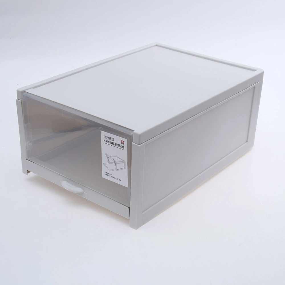 1PC Shoe Box Plastic Transparent Shoe Case Superimposed Drawer Type Shoe Storage Box (Small Size)