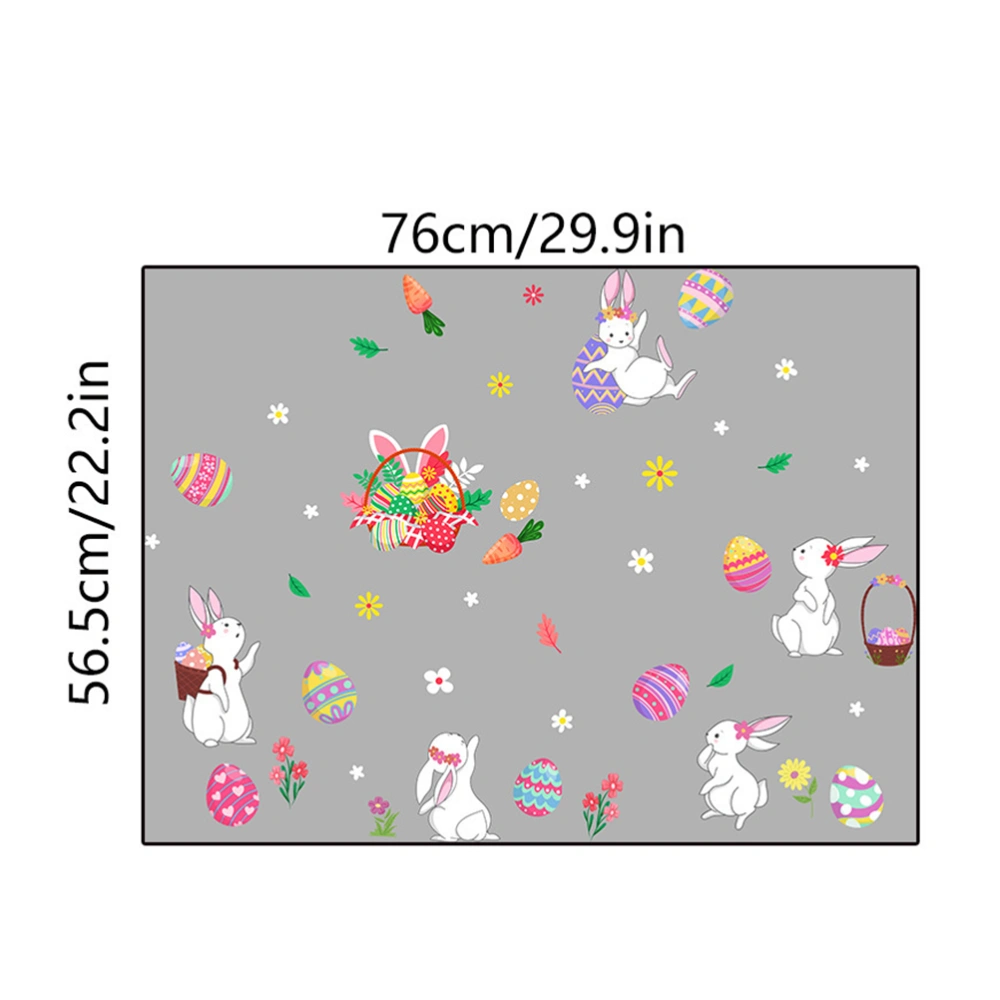 1 Set Easter Theme Electrostatic Sticker Cartoon Background Glass Window Decals