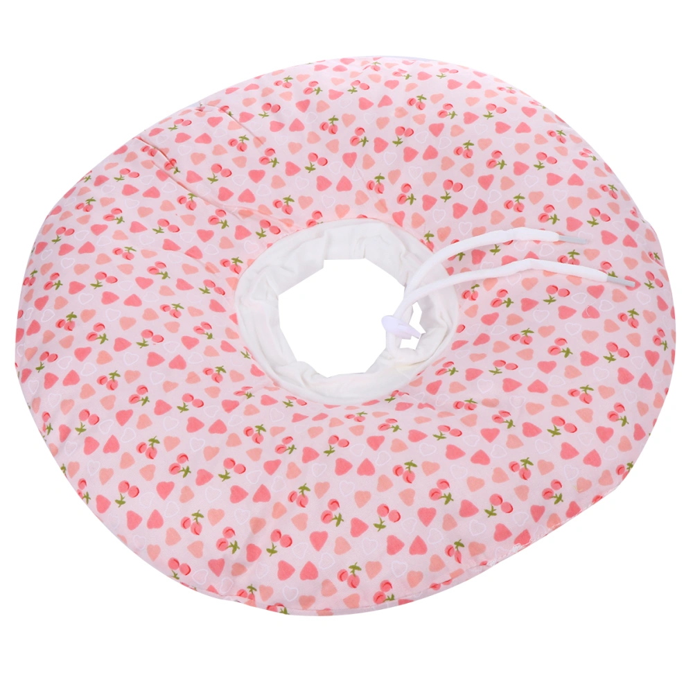 1Pc Cat Elizabethan Collar Pet Dog Neck Cone Strawberry Printed Cat Recovery Collar Anti-scratch Protective Circle Pink (Size M)