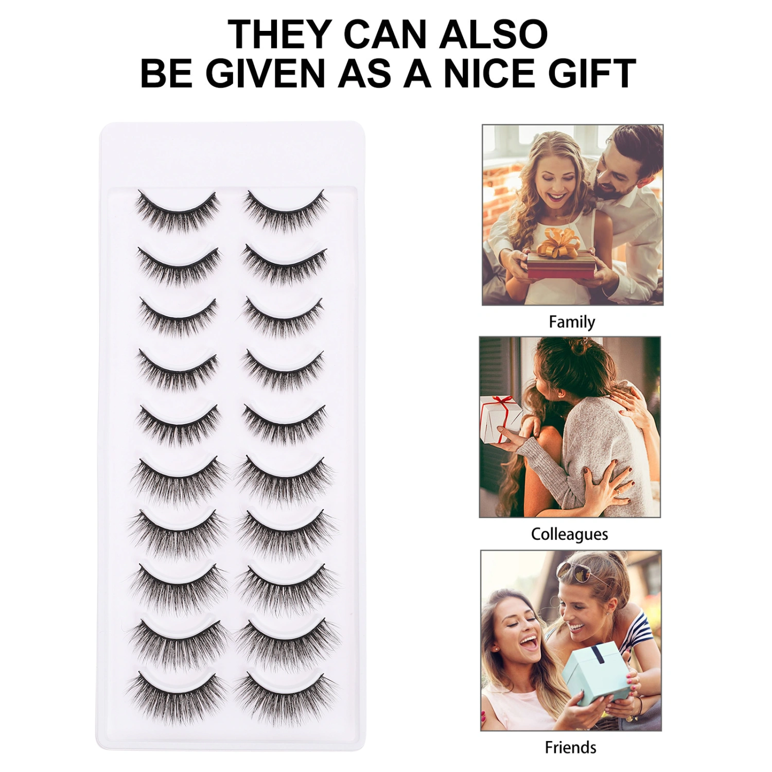10 Pairs 3D Eyelashes False Eye Lashes Makeup False Eyelashes for Cosplay