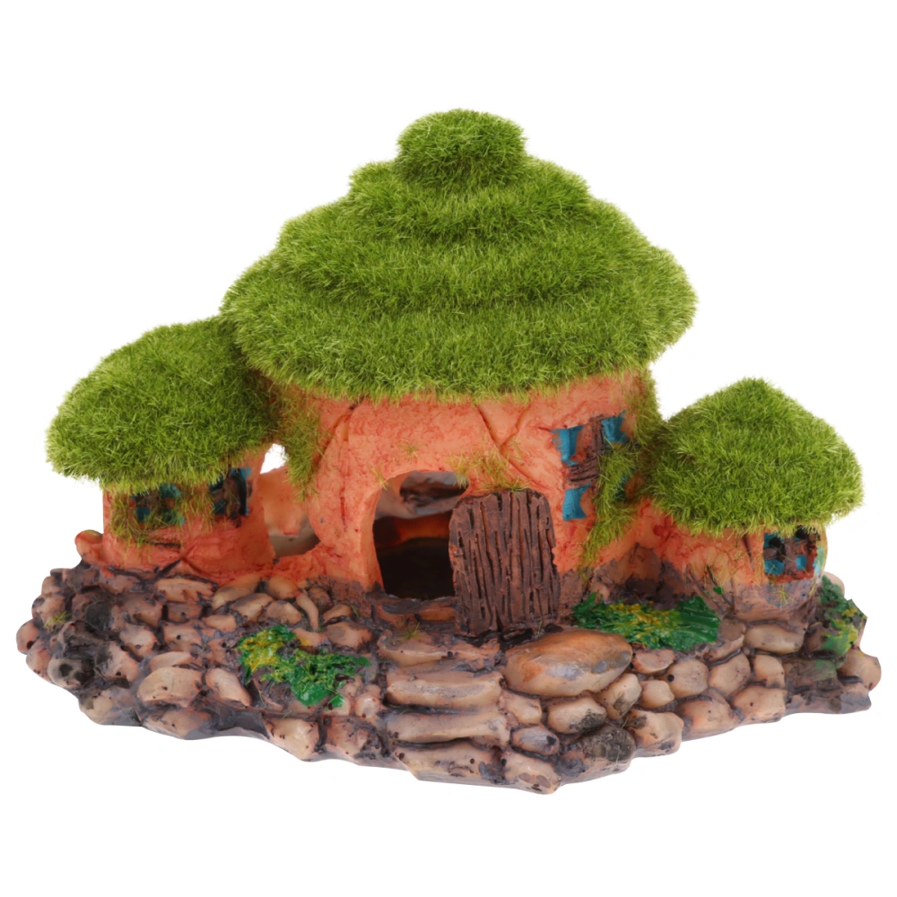 Home Landscaping Ornament Resin Craft Moss Landscaping Decoration for Fish Tank Aquarium