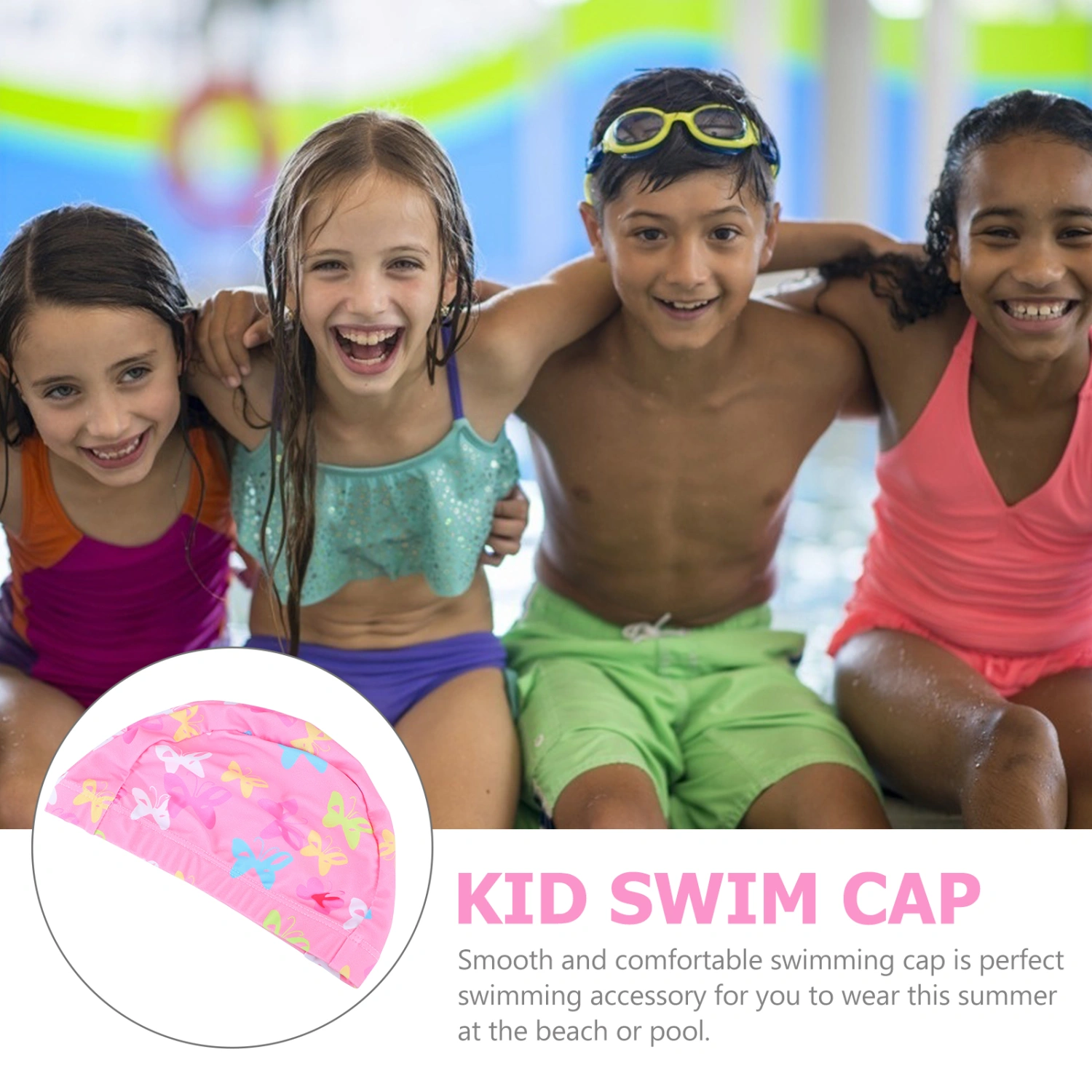1 Pc Waterproof Swimming Children Swimming Hat Bathing Swimming Accessory