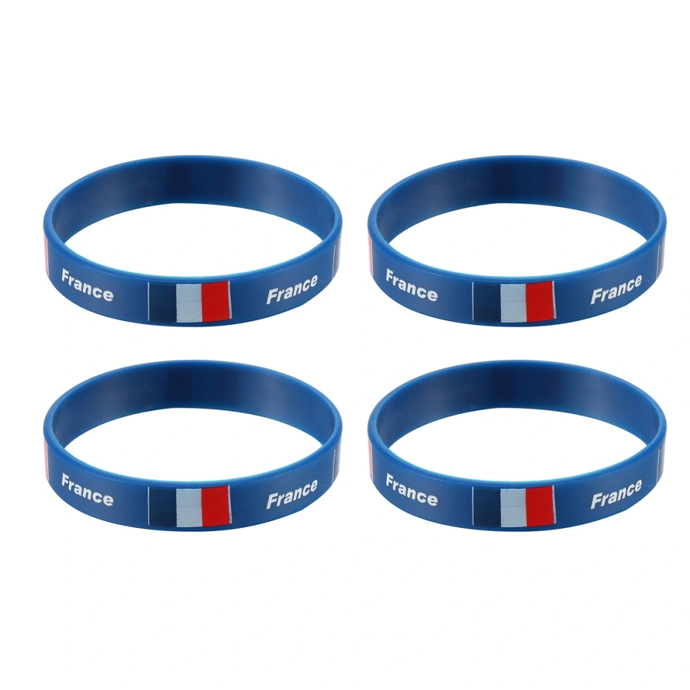 12Pcs Country Silicone Wristband Fashion Sports Bracelet  (France)