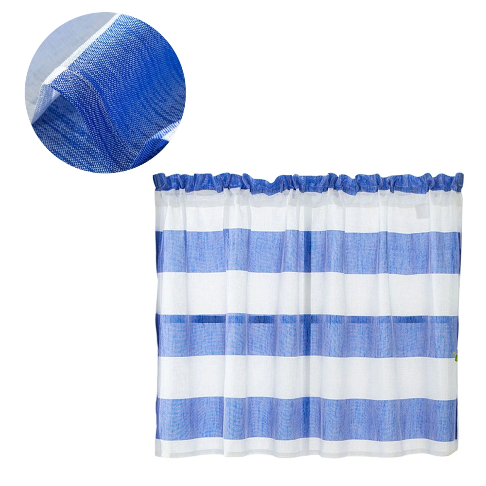 Blue and White Stripes Curtain Delicate Star Curtain Creative Shading Cloth Window Cloth Drop Simple Curtain for Home Bedroom Living Room (74x90cm, White, Blue)