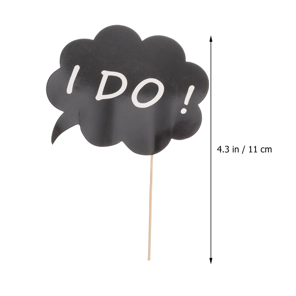 A Set of 10pcs DIY Funny Speech Bubble Chalkboard Wedding Party Photographing Photo Booth Props on Sticks