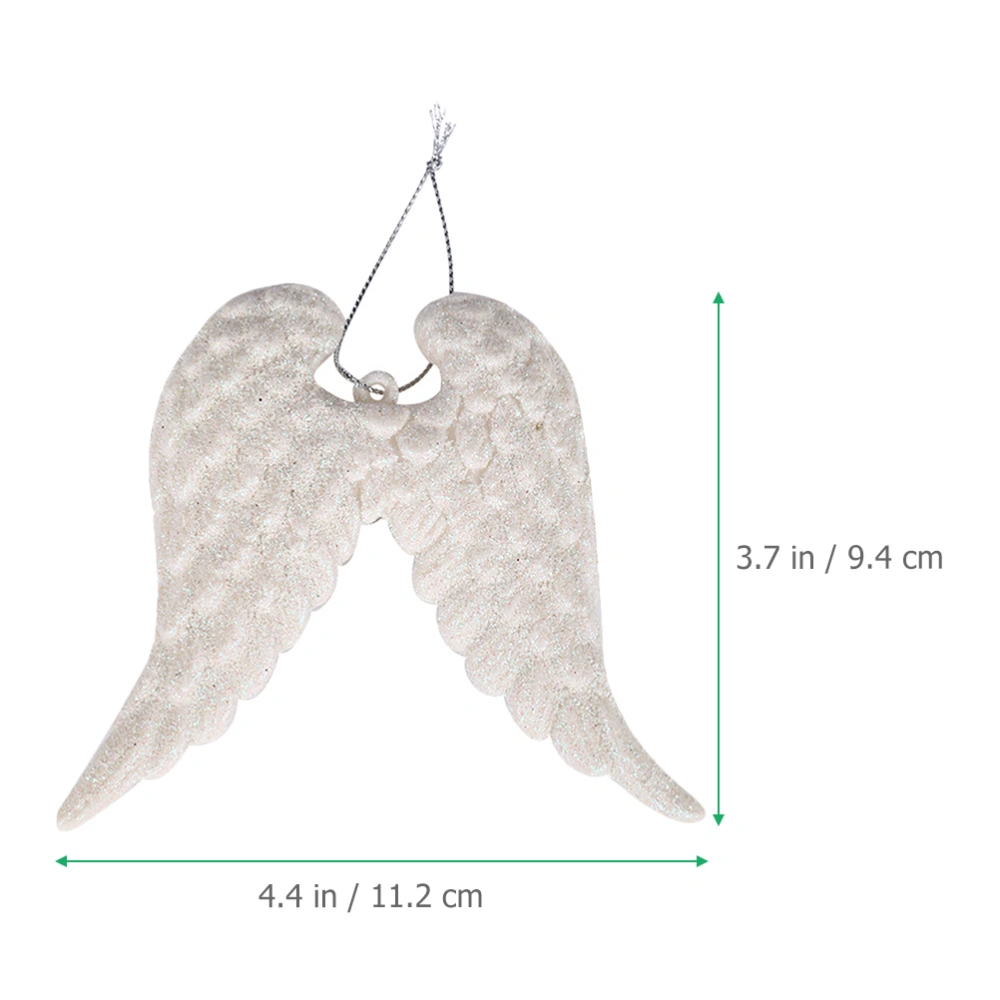 6pcs Christmas Angel Wing Ornaments Xmas Tree Hanging Layout Decor Angel Wing for Crafts