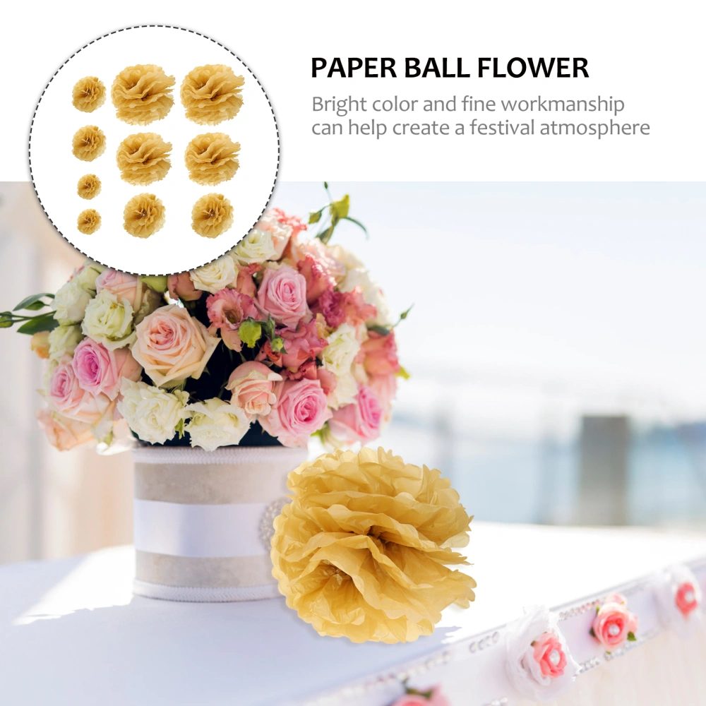 10 Pcs Paper Pom Poms Flower Ball Paper Flower Ornament Wedding Decoration