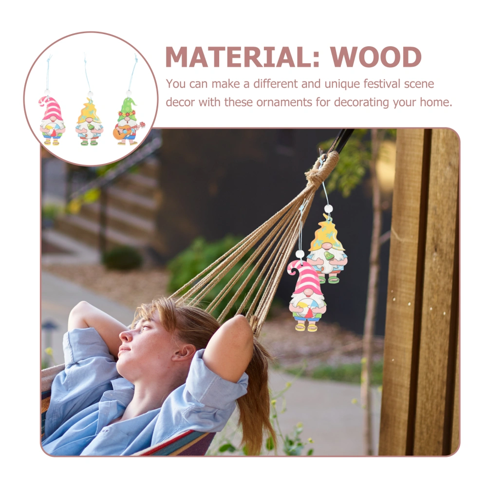 9pcs Summer Wood Gnome Pendants Summer Gnome Decorations Home Decoration