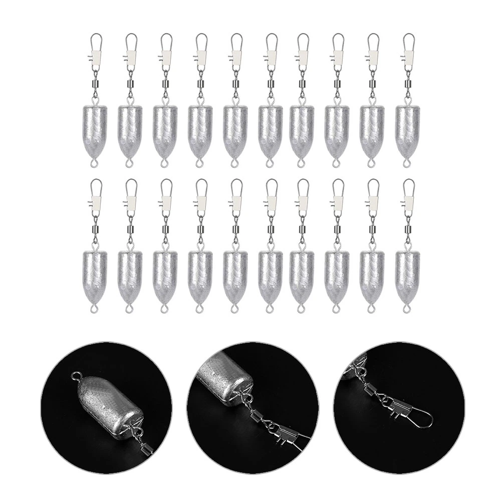 20pcs Professional Fishing Weights Portable Fishing Sinkers for Outdoor