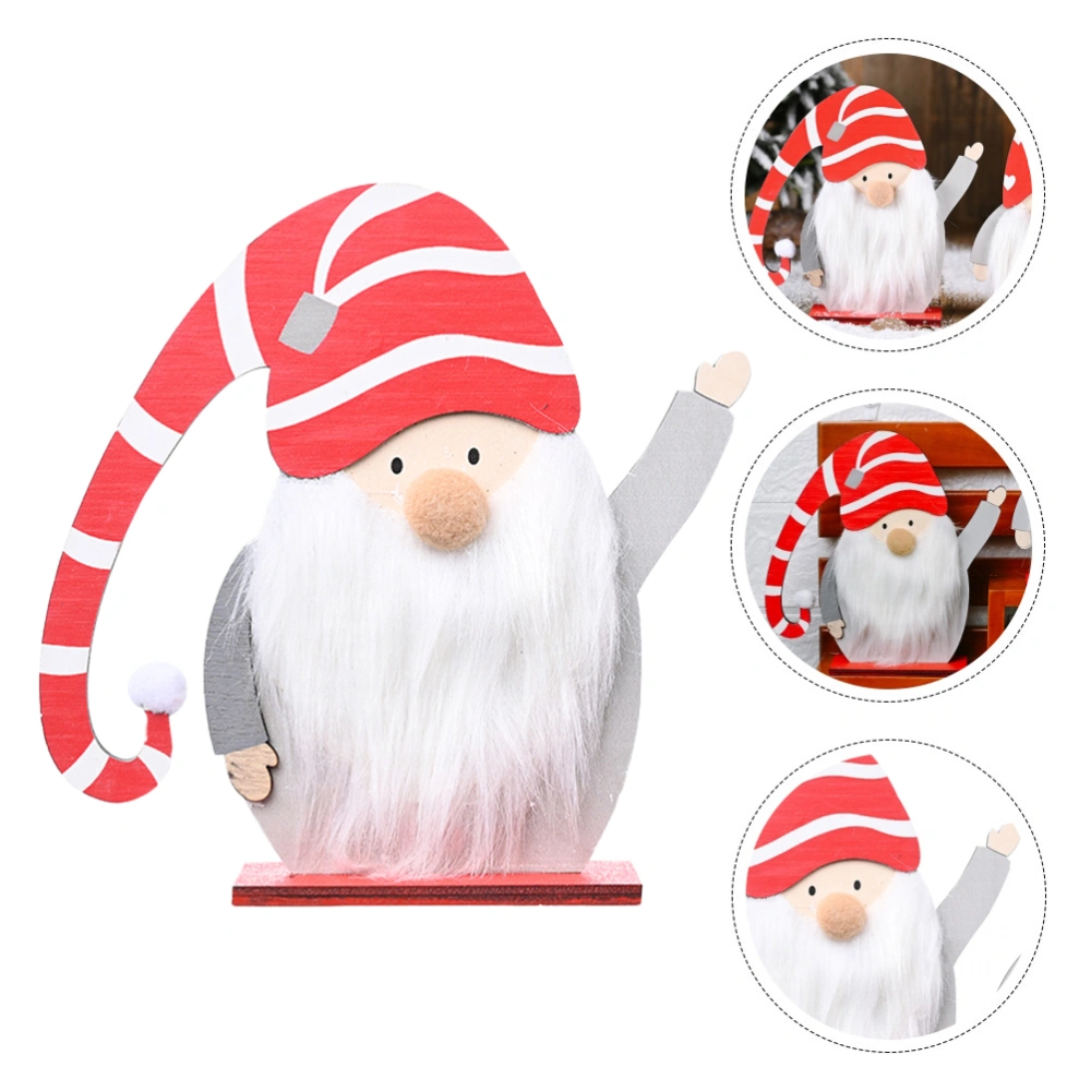 1 Pc Christmas Desktop Decoration Wooden Santa Home Office Desktop Accessories