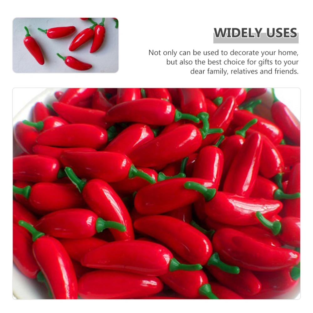 100pcs Mini Fake Hot Chili Peppers Artificial Red Pepper Fake Vegetables for Farmhouse