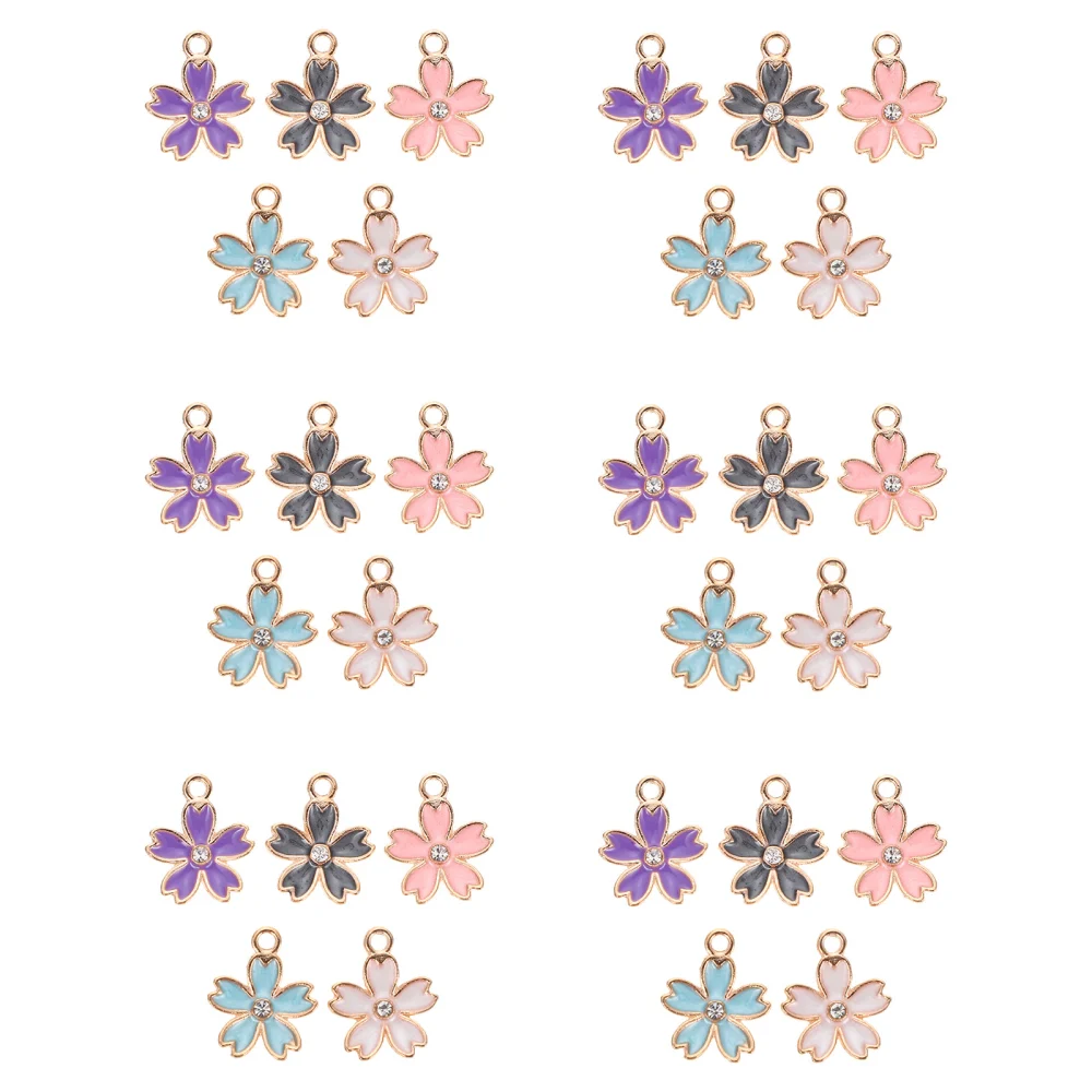 50pcs Alloy Flowers Pendants Flower Charms Flower Decoration Charms Home Decor