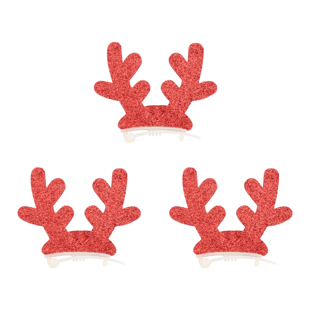 3Pcs Christmas Pet Hairpin Creative Decorative Headwear Pet Supply (Red)