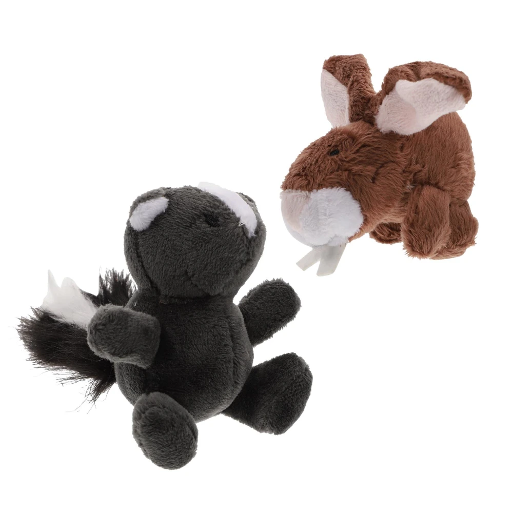 2Pcs Adorable Pet Cartoon Animal Design Toy Pet Chewing Toy Interactive Plaything