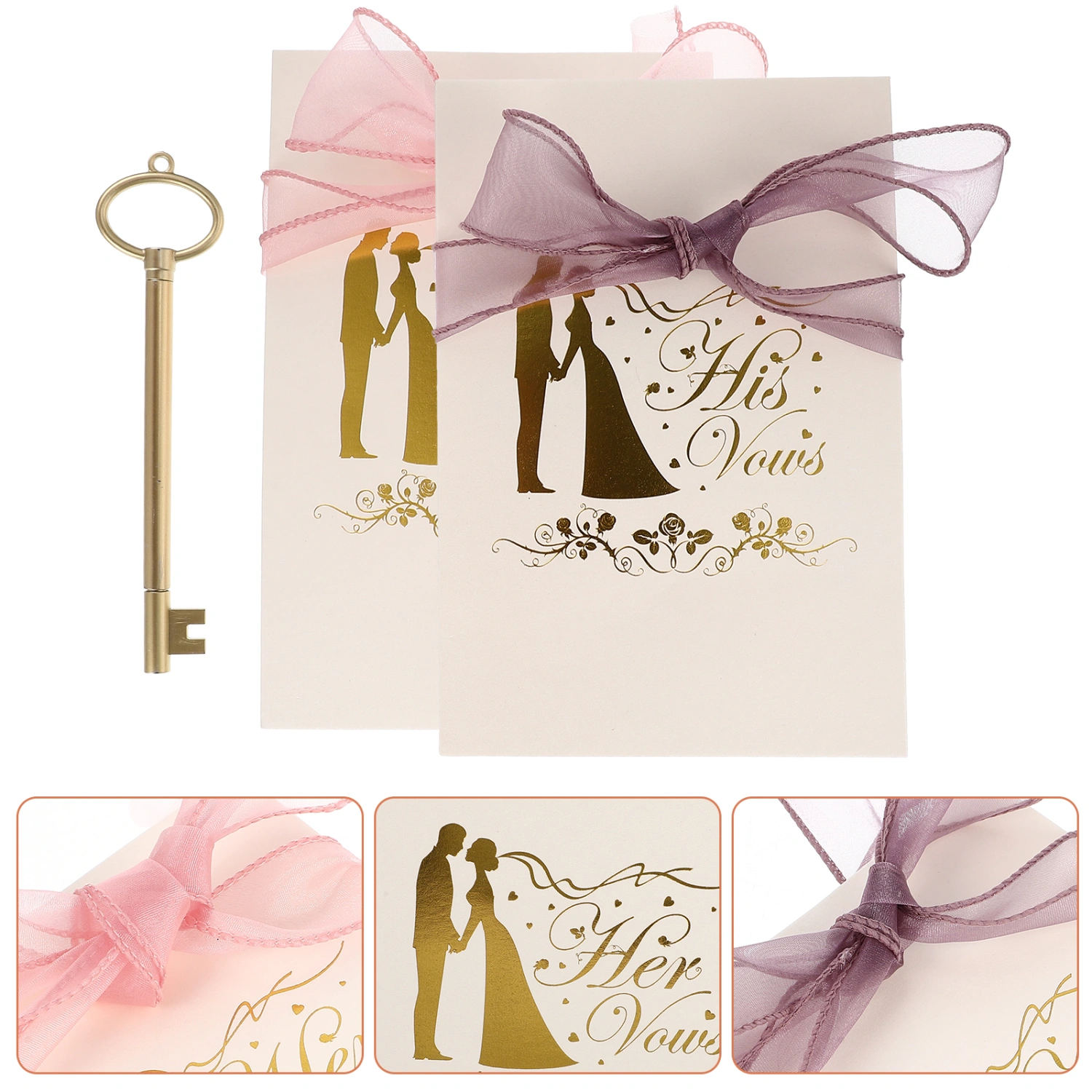 1 Set Wedding Vows Cards Bow Wedding Swearing Oath Cards Wedding Supplies