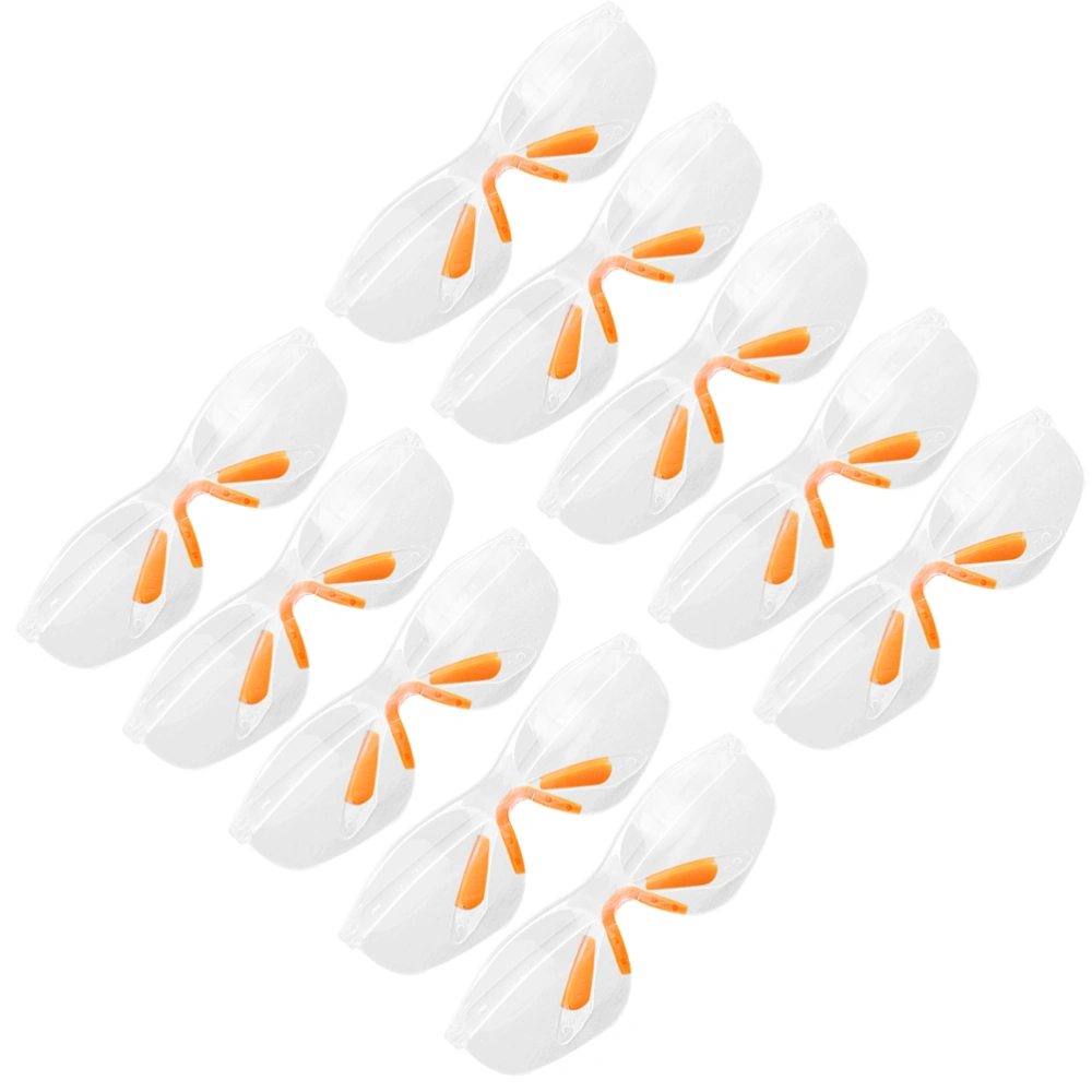 12pcs Disposable Goggles Protective Glasses Spittle Baffles Nose Holder Glasses for Women Men