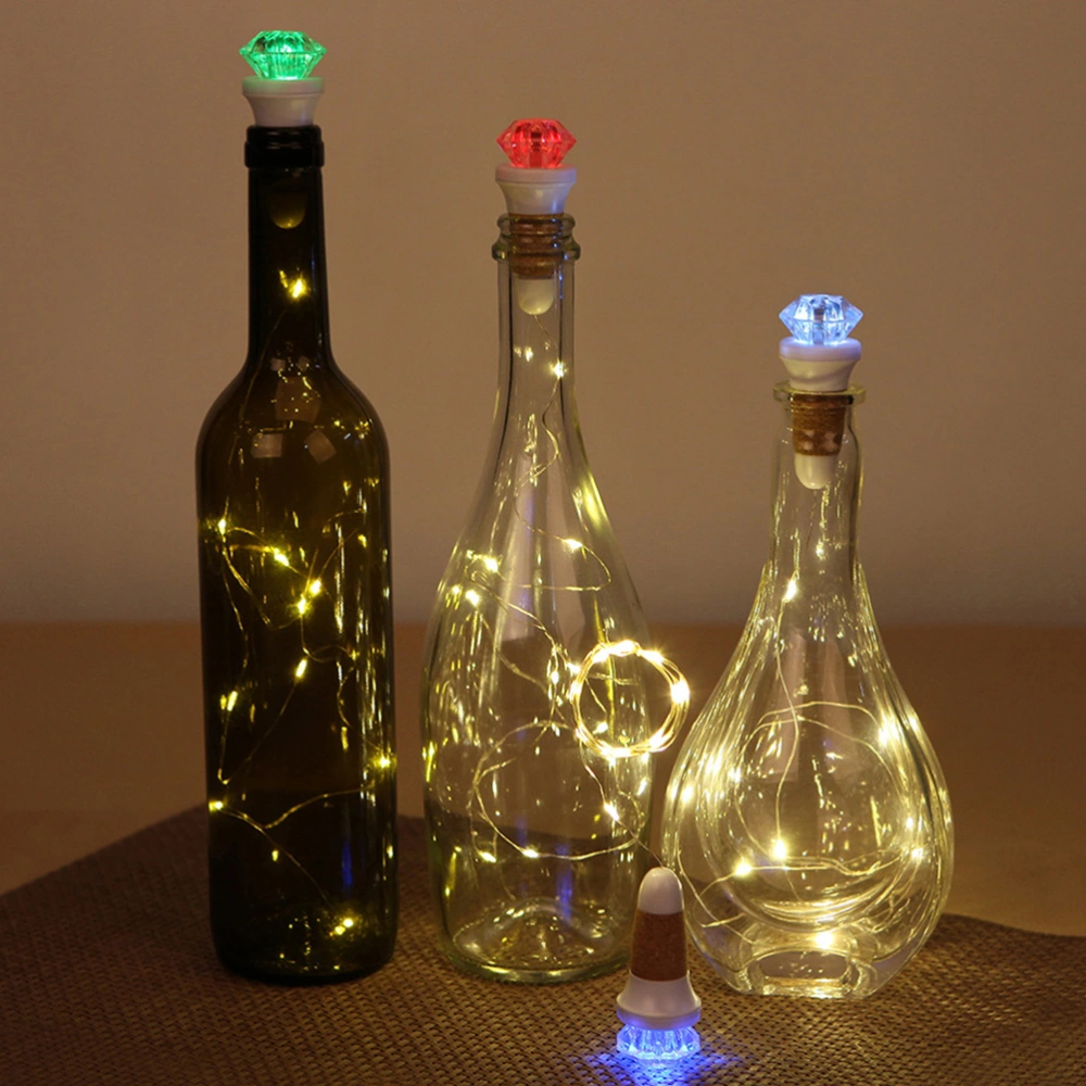 2PCS/Set USB Rechargeable Wine Bottle Lights Flash Warm White Light Diamond Light Party Christmas Halloween Wedding Decoration Strip Light