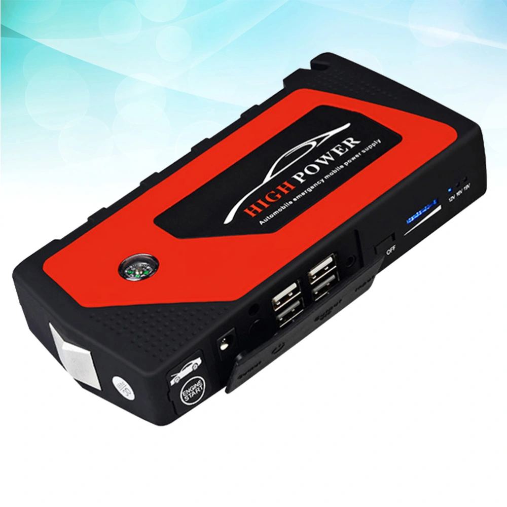 12V 69800mAh Emergency Power Supply Multipurpose Vehicle Jump Starter for Automobile Car with US Plug (Red)