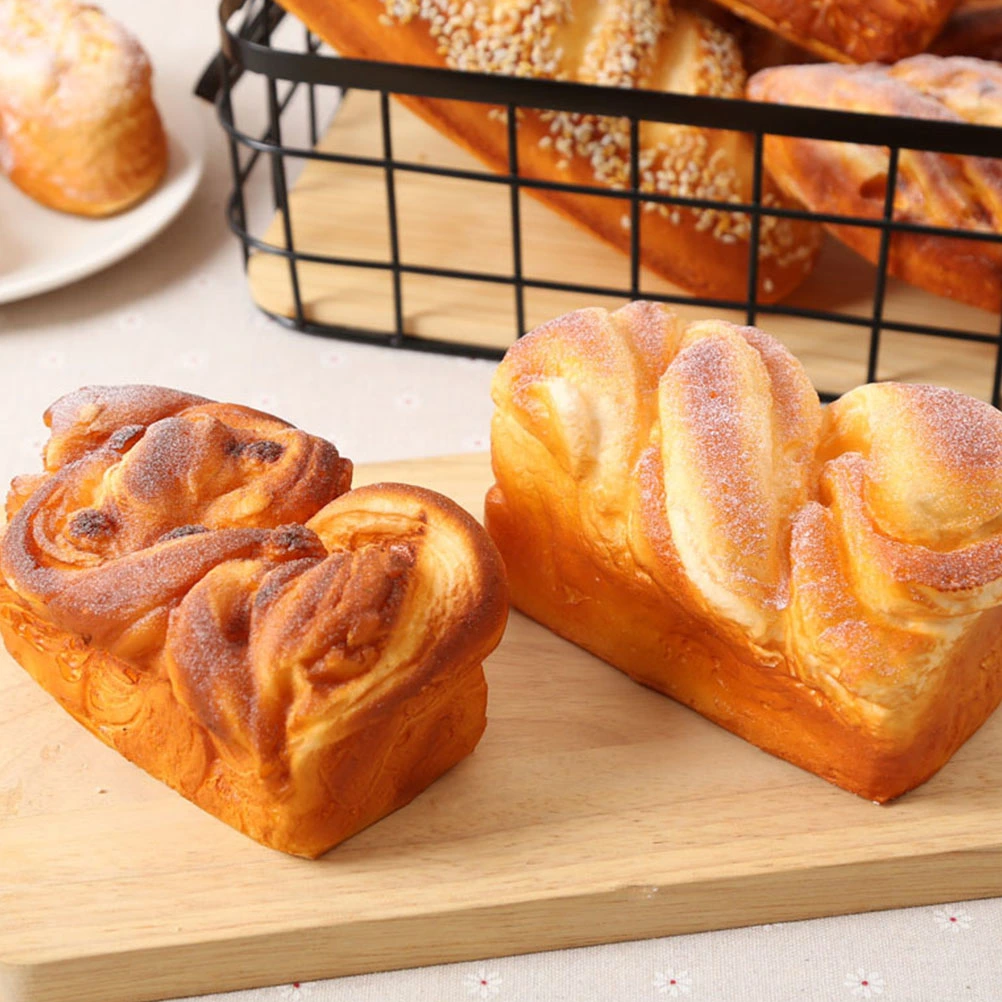 1ppc Simulation Toast PU Caramel Bread Model Decoartion Bakery Props Photo Props