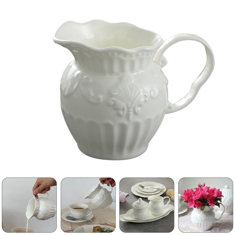 1 Set 2pcs Coffee Candy Containers Ceramic Milk Frothing Pitcher Frothing Cup