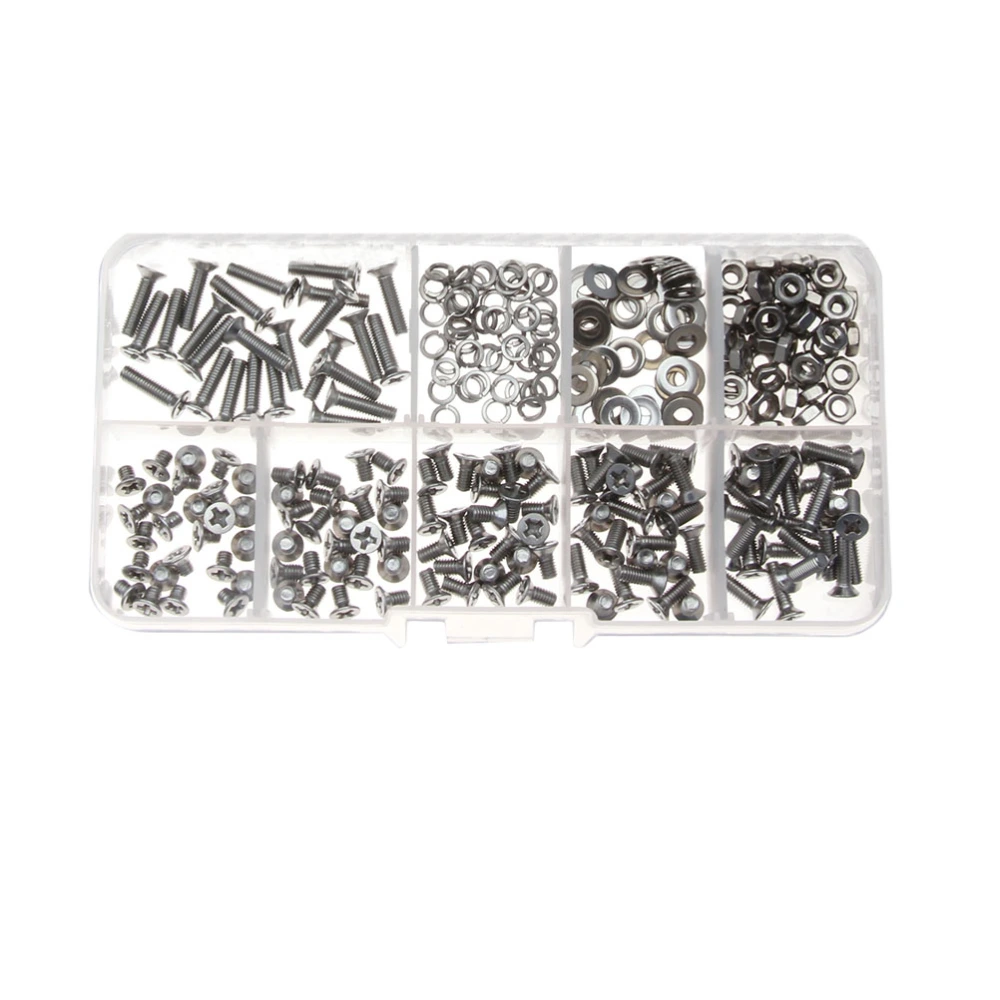 300Pcs Assorted Screw Accessories Screws Nuts Gaskets Kit Countersunk Head Screw Set Repairing Tools