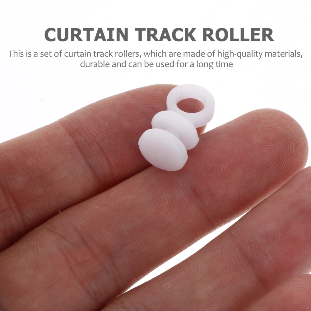 200Pcs Silent Curtain Wheels Plastic Curtain Track Rollers Curtain Track Carrier