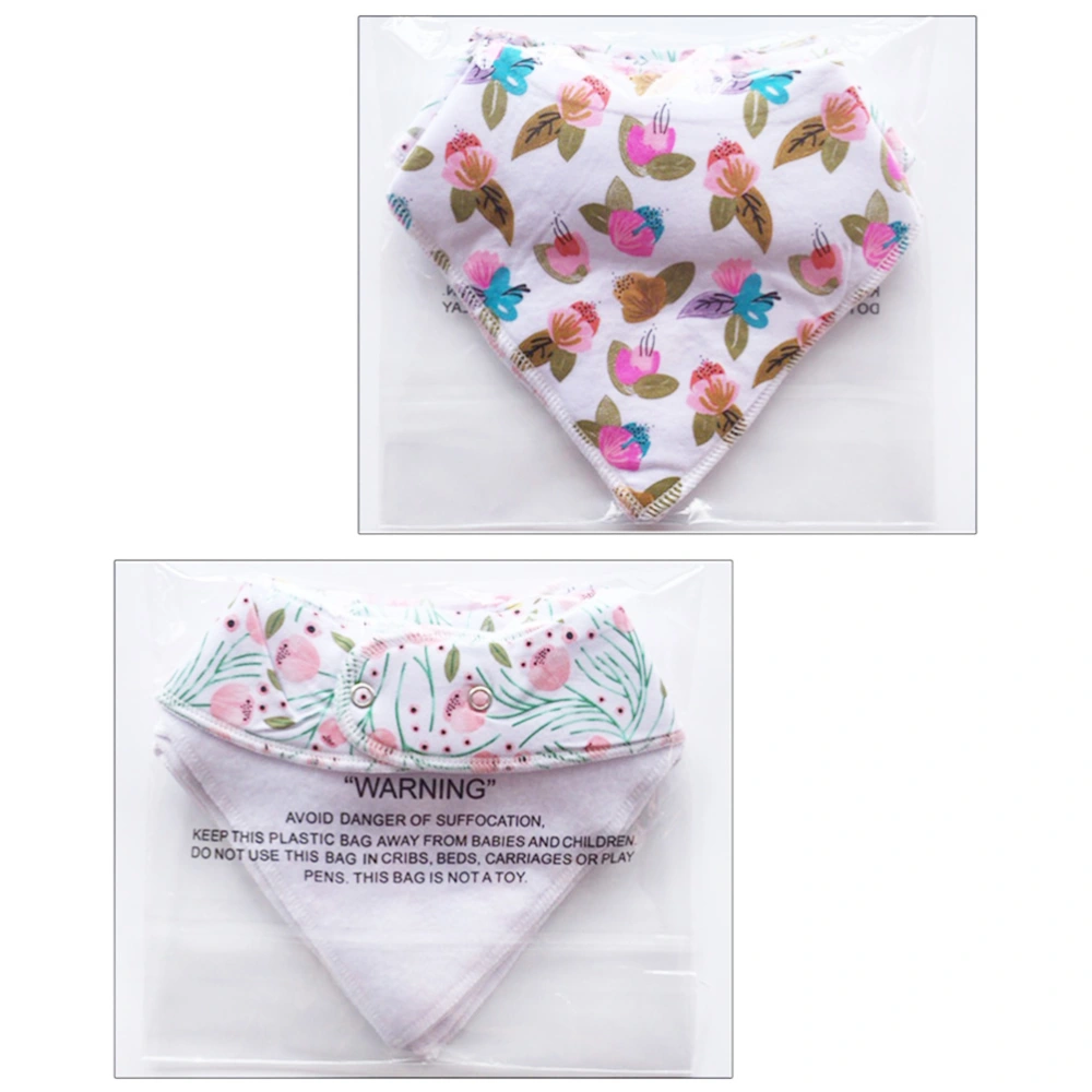 8pcs Portable Cotton Bib Lovely Infant Bib Triangle Scarf Multifunctional Saliva Towel Lunch Feeding Bibs for Baby